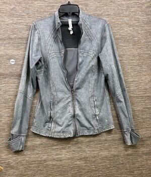 Lululemon Define Jacket Ice Dye Womens 14 Ice Wash Asphalt Grey Full Zip Yoga
